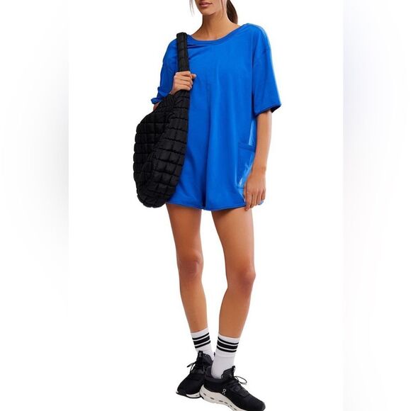 NWT All Sizes! - FP Movement Hot Shot Tee Romper in Electric Shock - Picture 1 of 7